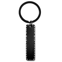 Porte-clés rectangulaire long en acier inoxydable 50x12x1.8mm, vierge, non imprimé, personnalisable par laser/UV, imprimé couleur, tendance, pour le bureau