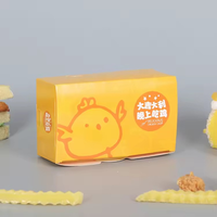 Boîte de papier de poulet frit ventilé avec logo personnalisé imprimé jetable Kfc coréen fast-food Rôti à emporter