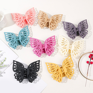 Pinzas para el pelo de mariposa grande mate para mujer, pinzas esmeriladas de doble hueco para niña, Clip de tiburón de Color sólido, accesorios para el cabello - Product Image 1