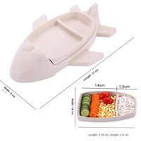 Ensemble de vaisselle pour enfants en forme d'avion, assiettes divisées, bol à riz, ensemble d'alimentation en silicone pour bébé, vente en gros d'usine