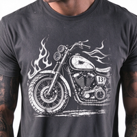 T-shirt long oversize délavé à l'acide, style streetwear, avec impression DTG Kornit motif flamme tribale, pour marque privée, vente en gros, fournisseur en vogue