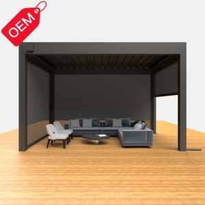 Kits de <span class=keywords><strong>pergola</strong></span> intelligente à lames en aluminium motorisées, imperméables, durables, écologiques, pour terrasse extérieure, maison, patio, nature - Product Image 1