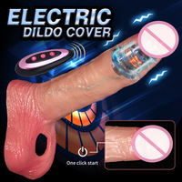 Manchon vibrant télécommandé creux en silicone doux au toucher pour pénis, jouet sexuel portable pour l'amélioration de la circonférence
