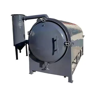 South Africa horizontal type carbonization furnace making wood charcoal