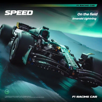 Blocs de construction de voiture de course de Formule 1 MK6022 1:8, vert électroplaqué, assemblage DIY, jouet éducatif STEM en plastique ABS, cadeau pour enfants