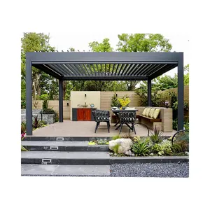 OEM nhà máy Cung cấp 3x3 4x3 5x3 4x4m nhôm hiện đại điện bioclimatic tùy chỉnh ngoài trời louvered pergola