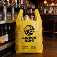 Sacs en plastique jaunes personnalisés en PE pour t-shirts, sacs de courses imprimés avec logo, sacs de transport en plastique pour l'épicerie, emballages à emporter