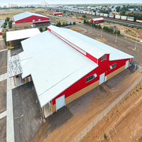 Entrepôt à grande portée en structure légère en acier, atelier métallique préfabriqué, bâtiment industriel pour le stockage et la production