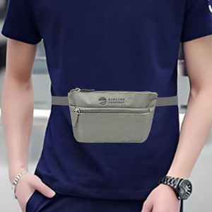 Airline Company Waist Bag 20x5x13.5 Cm 600D Fabric Multipurpose Travel <b>Storage</b> Bag For Business Trips And Travel - Product Image 4