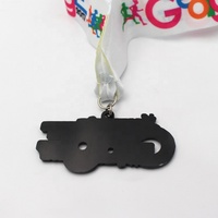 Médaille personnalisée colorée en PVC/caoutchouc pour course à pied 5k, marathon, avec ruban et cordon