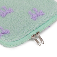 Housse d'ordinateur portable en peluche bicolore pour 13-14/11 pouces, sacoche d'ordinateur avec clip pour stylo et étiquette en tissu, antichoc et résistante aux rayures