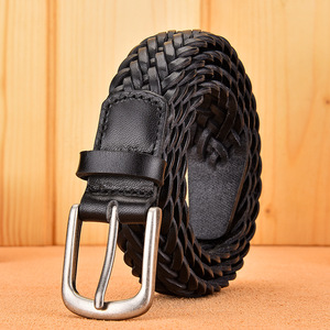 New Herren Echt leder Hand gefertigt Geflochtener Echt Rindsleder Gürtel Full Top Grain Leder Herren Gürtel - Product Image 5