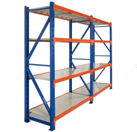 Étagères de garage robustes personnalisables en couleur et en taille : Étagère de rangement empilable en métal à 4 niveaux sans boulons