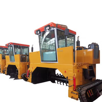 Tourneuse de compost de type mobile pour ligne de production de fermentation de résidus de biogaz de déchets agricoles alimentaires