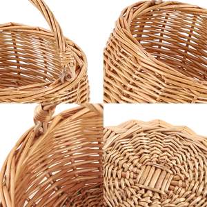 Cesto per Frutta Artigianale <span class=keywords><strong>in</strong></span> Salice Personalizzato, Cesto da Picnic Portatile <span class=keywords><strong>in</strong></span> <span class=keywords><strong>Vimini</strong></span> Intrecciato, Piccolo Cesto Regalo <span class=keywords><strong>in</strong></span> <span class=keywords><strong>Vimini</strong></span> con Manico - Product Image 4