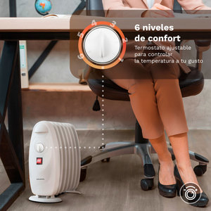 Radiateur électrique à huile Grunkel 800W blanc, chauffage portable pour la maison et le bureau - Product Image 5