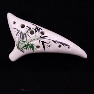 Ocarina Decorativa de 12 Orificios, Alto C, con Acabado Craquelado, Pintada a Mano con Diseño Floral, con Bolsa de Almacenamiento - Product Image 4