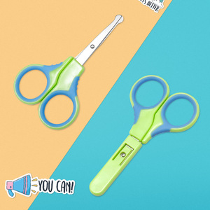 Lu Ban's Work Student Scissors Round Tip With Sleeve Portable Paper Cutting Craft Scissors For Home Use - Product Image 2
