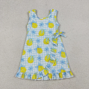 Nouvelle Robe de Yoga Athlétique Décontractée pour Filles, Tendance Été, Imprimé Citron et Nœud, Écologique, Vêtement de Sport - Product Image 3