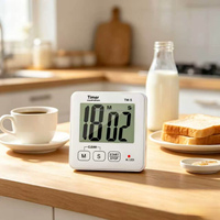 Timer Dapur Digital Pasokan Pabrik, Stopwatch Hitung Mundur, Dapat Diubah 12H/24H, 0-99Menit59Detik, Indikator Alarm LED Timer Memasak