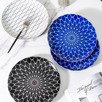 Assiette à Dessert en céramique de 10.5 ''avec strass en diamant, service à collation pour le thé de l'après-midi, lot de 4 avec boîte cadeau, offre spéciale
