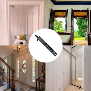 Qiyang tuôn ra Bolt thép không gỉ Matte đen cửa Latch L loại đòn bẩy hành động tuôn ra trượt khóa Bolt - Product Image 6