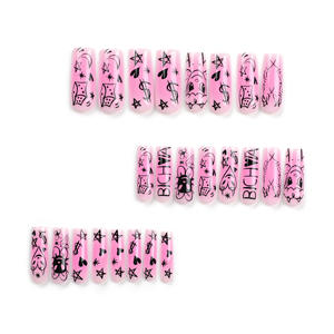 Venta al por mayor <span class=keywords><strong>uñas</strong></span> postizas acrílicas mecánicas 24 Uds <span class=keywords><strong>uñas</strong></span> artificiales largas estilo francés almendra ataúd prensa en las <span class=keywords><strong>uñas</strong></span> - Product Image 6