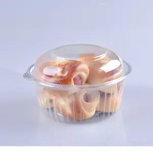 Lesui ecológico 32oz 1000ml redondo ensalada nueces pastel Concha claro embalaje contenedor caja de plástico con tapa