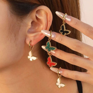 Pendientes de Mariposa Pequeños y Delicados de Acero Inoxidable 316L con Baño de Oro PVD de 14k y 18k para Mujer, Venta al por Mayor - Product Image 3