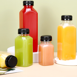 Wholesale 500ml Empty Square Plastic Beverage <b>Bottle</b> <b>Clear</b> PET <b>Bottle</b> for Pearl Milk Tea Fruit Juice Drinks Packaging - Product Image 3