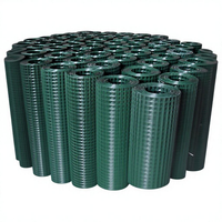 Rouleau de clôture en fil de fer soudé recouvert de vinyle vert pour usage agricole et protection des jardins, maille carrée de 1/2 pouce