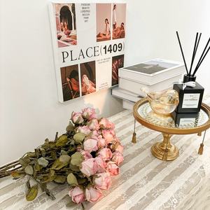 Новинка, 6 голов, Искусственные Свадебные цветы, свадебный букет, бархатный мини-букет роз, белые Искусственные розы для дома - Product Image 1