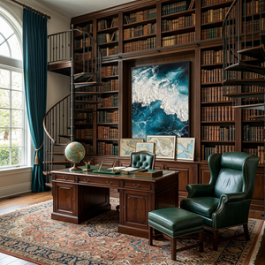 Modern Abstract <b>Ocean</b> Texture Oil <b>Painting</b> Wall Art Handmade 3D Coastal Canvas Art for Hotel Lobby Home Decor - Product Image 5