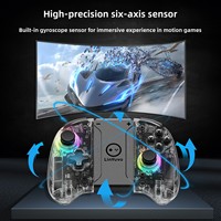 Pengontrol Game Nirkabel LinYuvo Joy-Con dengan Pencahayaan RGB Multi-Warna yang Cerah dan Fungsi Makro untuk Kiri & Kanan untuk OLED