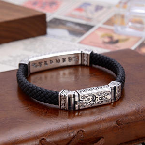Bracelet en argent sterling 925 rétro thaïlandais OEM, tissé à <span class=keywords><strong>la</strong></span> main, avec inscription du Bouddha, six mots <span class=keywords><strong>de</strong></span> <span class=keywords><strong>la</strong></span> <span class=keywords><strong>vérité</strong></span>, vajra et pilon, bijoux pour hommes 2026 - Product Image 2