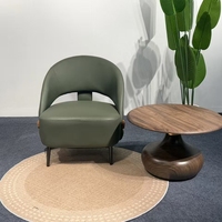 Fauteuil Modèle 8130, fauteuil lounge individuel rembourré en cuir PU avec pieds en métal pour salon, zone de réception d'hôtel