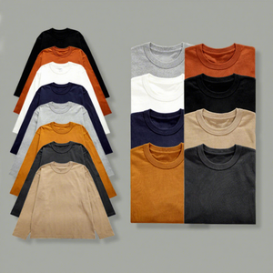 เสื้อไหมพรมคอกลมแขนยาว สีพื้น ทรงปกติ สวมใส่สบาย สีเบจ สำหรับทุกเพศ เหมาะสำหรับใส่ในฤดูใบไม้ร่วง - Product Image 3