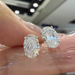 ต่างหูเพชรทรงหลากหลายแบบ SGARIT 18K ทองคำขาว เพชรเพาะเลี้ยงในห้องปฏิบัติการ ต่างหูแบบติดหูทรงโซลิแทร์สำหรับผู้หญิง - Product Image 3
