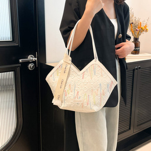 2025 ग्रीष्मकालीन नई कढ़ाई थ्रेड कंधे की थैली महिला रंगीन लाइन के लिए महिलाओं के बैग - Product Image 4