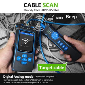 Testeur de câble réseau NOYAFA NF-8508 moderne bleu, alimenté par batterie, avec mesureur de puissance optique à 7 longueurs d'onde, détecteur de défauts RJ11 RJ45/PoE - Product Image 6