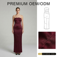 Robe Longue Décontractée Femme en Satin et Mousseline Patchwork, Coupe Slim Sexy, Personnalisable pour Marques