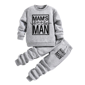 Conjunto Deportivo Térmico Retro para Niños Pequeños con Estampado de Letras, Sudadera de Cuello Redondo para Uso Diario Escolar en Invierno, Directo de Fábrica - Product Image 4