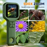 Microscope électronique numérique portable Inskam 392 500X avec écran IPS de 2,4 pouces, mise au point manuelle pour les esprits curieux
