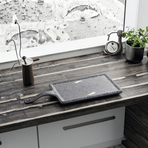 Plateau de service plat noir rectangulaire avec poignée, 1 pièce, style coréen, <span class=keywords><strong>grand</strong></span>, 14.5 pouces, offre spéciale - Product Image 2