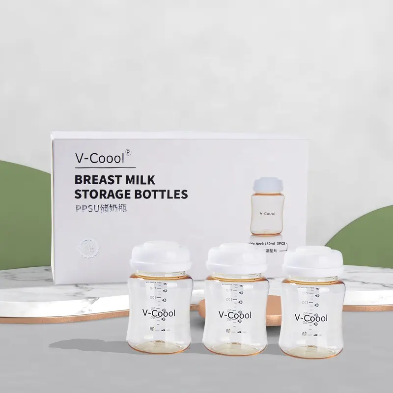 V-Coool breast milk storage bottle glass for baby feeding