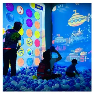 Interactive wall projection magical interactive ball games dynamic throw wall projection games for children
