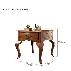 Antique Brown <strong>Wooden</strong> <strong>Side</strong> <strong>Table</strong> Luxury with 1 Storage Drawer <strong>for</strong> <strong>Living</strong> <strong>Room</strong> - Product Image 4