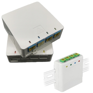 Caja de Terminación para Riel DIN, 4 Puertos de Fibra Óptica, Conector de Pared LWL, Anschlussdose Fur Hutschiene SC LC - Product Image 1