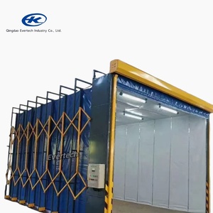 Cabine de peinture mobile rétractable avec mur-rideau en PVC et four intégré - Product Image 3
