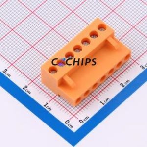 MXHT396K-3.96-07P-OE01-Cu-S-A Plug-in Terminal Block P=3.96mm Connector Screw Fixing 1x7P 3.96mm Orange - Product Image 1